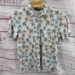 Travis Mathew Golf Polo Shirt Mens‎ 2XL Palm Tree Print Short Sleeve Athletic
